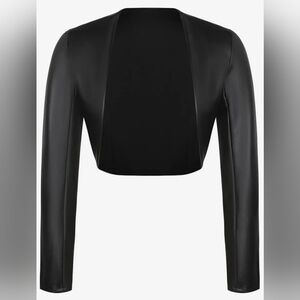 Faux Leather Bolero Jacket